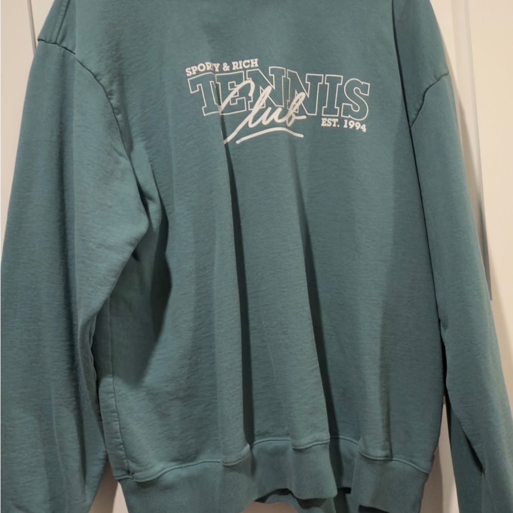 Sporty & Rich Teal Crewneck Sweater